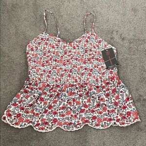 NWT Floral Tank with Adjustable Spaghetti Straps